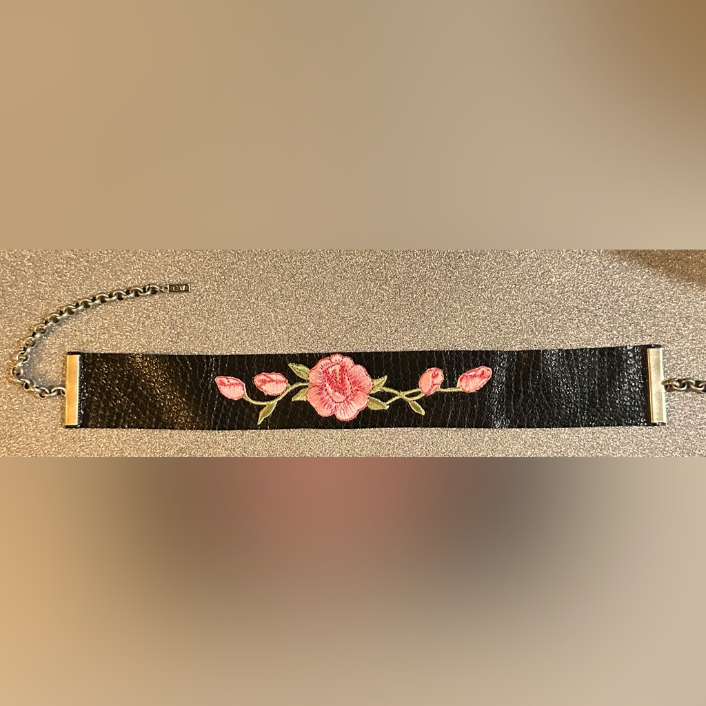 Suede Embroidered Choker By Child Of Wild